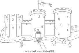 Mtmte concept art from alex milne. Medieval Fortress Coloring Page Painting Vector Stock Vector Royalty Free 1649658217