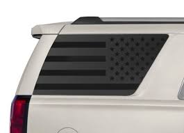 Black American Flag Decal For Truck American Flag Decal Set For Chevy Tahoe Decal For Windows Gmc Yukon 5 Stripe Flag Matte Black Ct8 By Thepaddoc American Flag Decal Chevy Tahoe Flag Decal