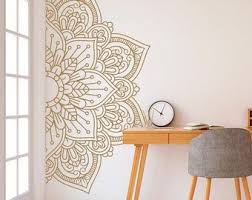 Mandala In Half Wall Sticker Wall Decal Decor For Home Studio Autocollant Vinyle Amovible Pour La Meditation Yoga Wall Art 3 Wall Stickers Home Half Walls Wall Stickers Home Decor