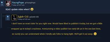 To get the day's top headlines delivered to your inbox every morning, sign up for our 5 things newsletter. No Exact Date Yet For Sq42 Update Video Starcitizen