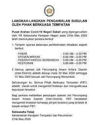 Pengarah bahagian pembangunan perumahan jabatan perumahan negara kementerian kesejahteraan bandar, perumahan dan kerajaan tempatan aras 30, no.51, persiaran perdana,presint 4 pusat pentadbiran kerajaan persekutuan 62100 putrajaya tel : Jabatan Penerangan Negeri Sabah A Twitter Langkah Langkah Pengawalan Susulan Oleh Pihak Berkuasa Tempatan Sumber Kementerian Kerajaan Tempatan Dan Perumahan Sabah Japensabah Perintahkawalanpergerakan Kitajagakita Https T Co Iez1bgw1q3