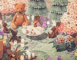 Bear Family Tea Party Nestled In The Forest Ac Newhorizons Animal Crossing Animal Crossing Wild World Animal Crossing Funny