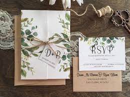Rustic Wedding Invitation Greenery Wedding Invitation Etsy Wedding Invitations Leaves Antler Wedding Invitations Greenery Wedding Invitations