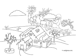 En 2 je me suis contenté d'ourler le bord avec de la fourrure et de rajouter quelques centimètres et un pompon à la pointe. Le Pere Noel Au Dessus De La Maison Coloriage Occasions Gratuit Sur Webjunior