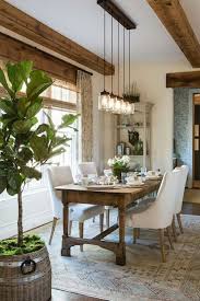 Dark Table With Light Chairs Modern Farmhouse Dining Farmhouse Dining Rooms Decor Dining Room Inspiration