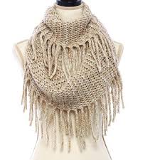 Keep your neck nice and warm this cold winter! Accessories Ivory Knit Fringe Infinity Scarf Poshmark