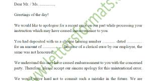 I didn't mean to be negligent, but {reason} prevented me from completing the task. Bank Apology Letter To Customer For Cheque Bounce Sample
