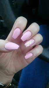 Pink And Chunky Glitter Pink Nails Hallographic Nails Acrylic Nails Coffin Short