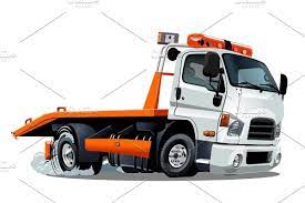 Cartoon Tow Truck Isolated On White Tow Truck Towing Trucks