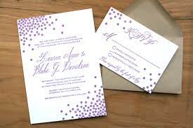Purple Confetti Letterpress Wedding Invitation Staples Wedding Invitations Printing Wedding Invitations Invitation Printing