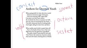 Anthem for doomed youth is a sonnet. Anthem For Doomed Youth Youtube