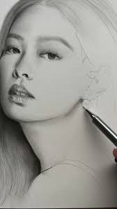Portrait drawing of Jennie from Blackpink by Nadia Moreno Nache #jennie  #blackpinkjennie #blackpink