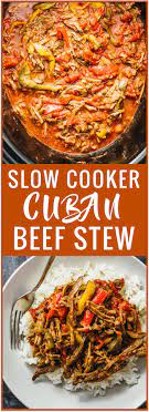 Ropa Vieja Slow Cooker Recipe A Comforting Cuban Beef Stew Consisting Of Shredded Beef Colored Bell Cuban Beef Stew Slow Cooked Meals Ropa Vieja Slow Cooker