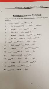 Thanks for visiting my blog, article above(balancing equations practice worksheet answers) published by malk4s nard at june, 15 2018. Solved Balancing Chemical Equations Lab 7 Balancing Equ Chegg Com