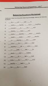 Rxn.1 describe a chemical reaction using words and symbolic equations. Solved Balancing Chemical Equations Lab 7 Balancing Equ Chegg Com