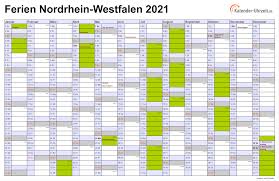 Sommerferien nrw 2021 kalender excel word. Ferien Nordrhein Westfalen 2021 Ferienkalender Zum Ausdrucken