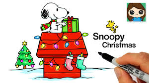 High quality snoopy christmas gifts and merchandise. How To Draw Snoopy Christmas Charlie Brown Youtube