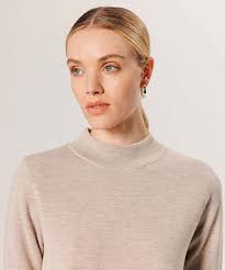 Abito lungo Milano in lana merino, bianco crema