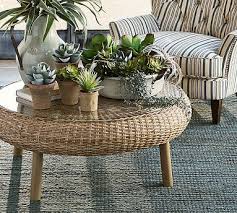 I Love This Table Santa Ana Woven Coffee Table Potterybarn Wicker Coffee Table Coffee Table Pottery Barn Round Wood Coffee Table