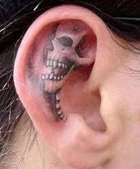 Ear Skull Tattoo Ear Tattoo Tattoo On Ear Ear Tats