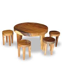 Kung fu travel set home living room portable outdoor tour travel tea table ceramic gaiwan fair cup teacup small set mobile tea set. Tonny Suar Wood Tea Table Set Of 5 Shop Furniture Online In Singapore