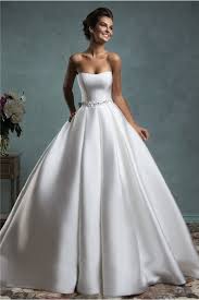 Sweetheart neckline crystal court train tulle bridal gowns. Buy Simple Satin Ball Gown Wedding Dress Cheap Online