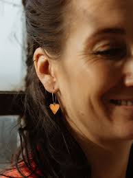 Purple orange earring