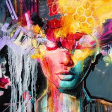 Vivacity Giclee Fine Art Print Tahlia Stanton Abstract Portrait Painting Face Art Painting Art