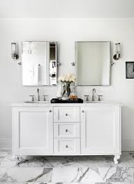 White and brown double vanity bathroom. Small Double Vanity Contemporary Bathroom The Design Company