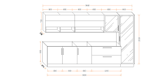360cm width standard kitchen cabinet
