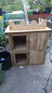First of all the sturdy looking pallets and separated thicker stinger boards have been framed up to install the table like base, will make. Pallet Rabbit Castle Hutch 1001 Pallets