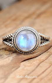 Rainbow Moonstone Ring Boho Rings Sterling Silver Ring Women Wanderlust Bohemian Jewelry Cuff Ring Gemstone Rings Simple Silver Jewelry Unique Silver Rings