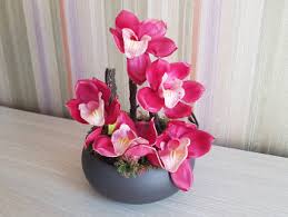 Aranjament Orhidee Rosie In Vas Ceramic Negru Decor Home Decor Vase