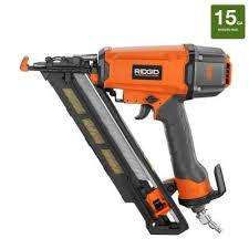Ridgid 15 Gauge 2 1 2 In Angled Finish Nailer R250afe The Home Depot Finish Nailer Nailer Ridgid Tools