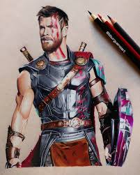 9 492 Likes 172 Comments Borja Burgueno Moreno Bburguenoart On Instagram Thor Ragnarok Prismacolor And Marvel Drawings Avengers Drawings Thor Drawing