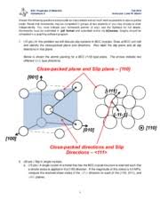 Hw6 Asolution Pdf Chapter 7 Problem Solutions 1 A Define A Slip System B Do All Metals Have The Same Slip System Why Or Why Not Answer A A Slip System Course Hero