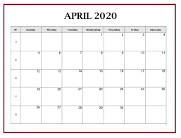 30 Best Free Printable Calendars For April 2020 Onedesblog In 2020 Calendar For April Calendar Printables Calendar Template