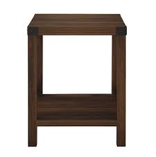 What are the shipping options for dark wood end tables? Rustic Wood Side Table Dark Walnut By Walker Edison