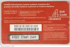 4 Euro Vodafone Vodafone Recharge Card Romania Token 1677