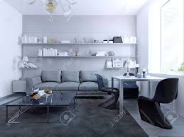 Wohnzimmer sideboard in hochglanz weiß modern. Mit Blick Auf Wohnzimmer Mit Esstisch Modernes Design Aus Wohnzimmer Mit Weissen Farbige Wande Glascouchtisch Weiss Esstisch Mit Eleganten Gotischen Stuhlen 3d Ubertragen Lizenzfreie Fotos Bilder Und Stock Fotografie Image 46415298