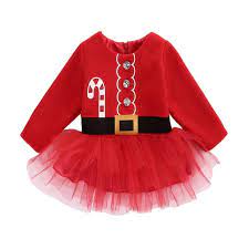 Compre Newborn Baby Girl Long Sleeve Christmas Santa Claus Tulle Dress Outfits Costume 0 24m Barato Frete Gratis Avaliacoes Reais Com Fotos Joom