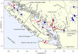 map of study area in southern british columbia red circles