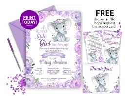 I clicked through every one of them to make sure none of the links were broken or redirected to something else. Floral Purple Elephant Invitation For Baby Shower In Simple Background With Floral Edges Editable Invitation Template Printable Invitation Card Lavender Roses Floral Crown Adly Invitations And Digital Party Designs