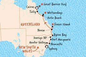 Australia's east coast is divided between three states: Sydney To Cairns Northbound Adventure Tours Australia