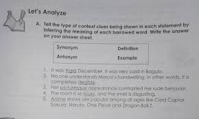 These words are somewhat counterintuitive. Let S Analyzea Tell The Type Of Context Clues Being Shown In Each Statement Byinferring The Meaning Brainly Ph