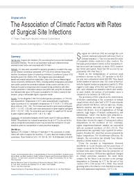 Administer the test in just 15 to 20 minutes. The Association Of Climatic Factors With Rates Of Surgical Site Infections 05 08 2019