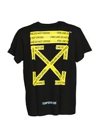 Black And Yellow Cartoon Shirt Off White Temperature Arrows T Shirt In Black Yellow Modesens Arrow T Shirt T Shirt Black N Yellow