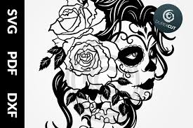 We upload amazing new content everyday! Svg Pdf Dxf Female Sugar Skull Papercutting Template 540110 Paper Cutting Design Bundles