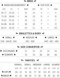 Size Chart Sokoloff Lingerie