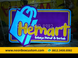 Secara defenisi neon box adalah promosi iklan dengan menggunakan media flexy backlite digital printing, cutting sticker, acrylic yang malam harinya akan terlihat terang dengan adanya lampu neon yang terpasang didalamnya. Galeri Neon Box Surabaya